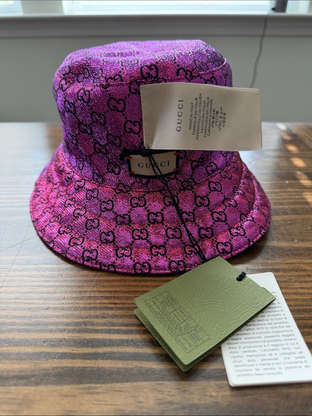 Gucci Pink Jacquard Bucket Hat